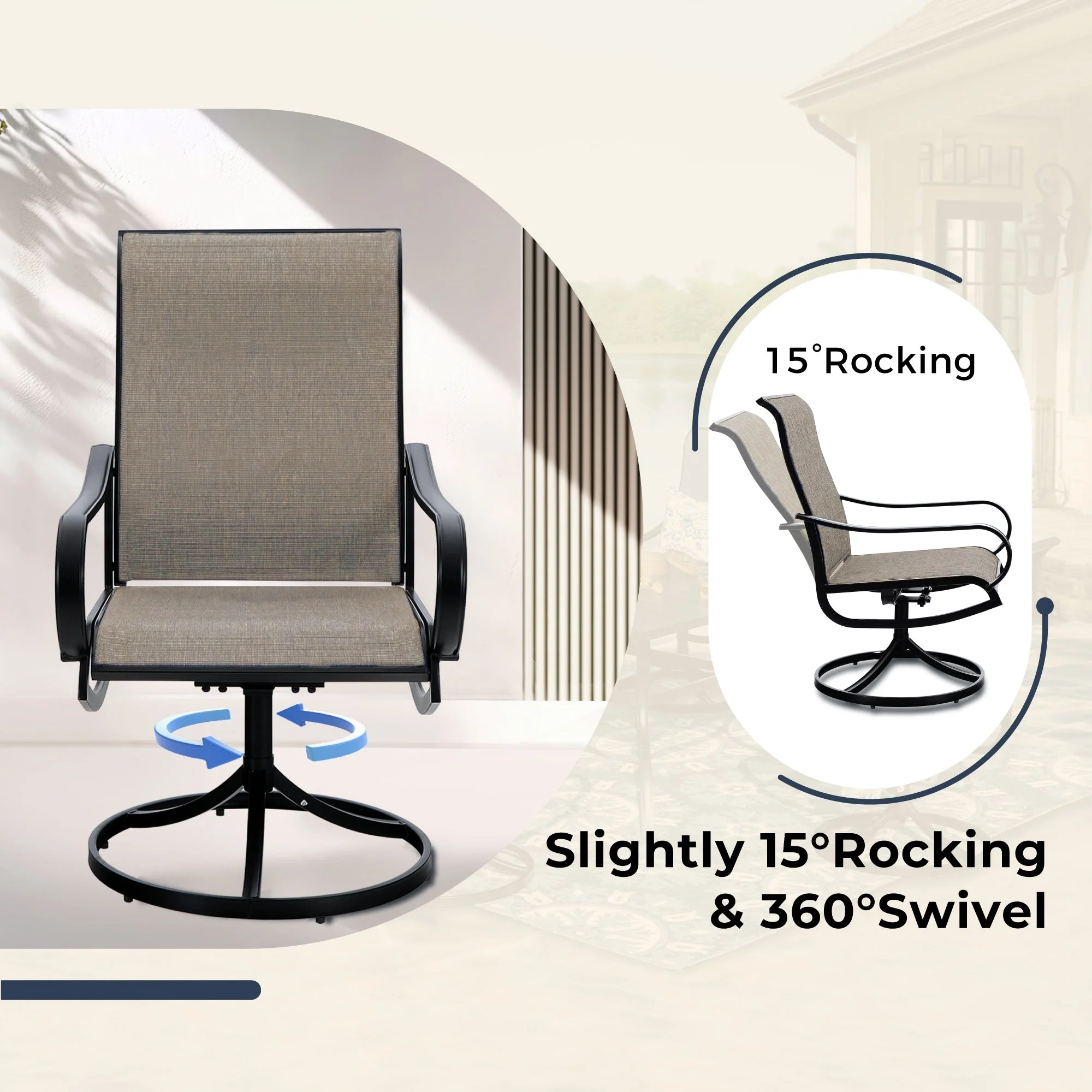 MAISON ARTS 8 PCS Patio Dining Set with 13ft Patio Umbrella