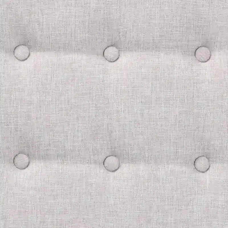 Jeanine Japandi Dark Grey Fabric and Walnut Brown Finished Wood Ottoman Footstool