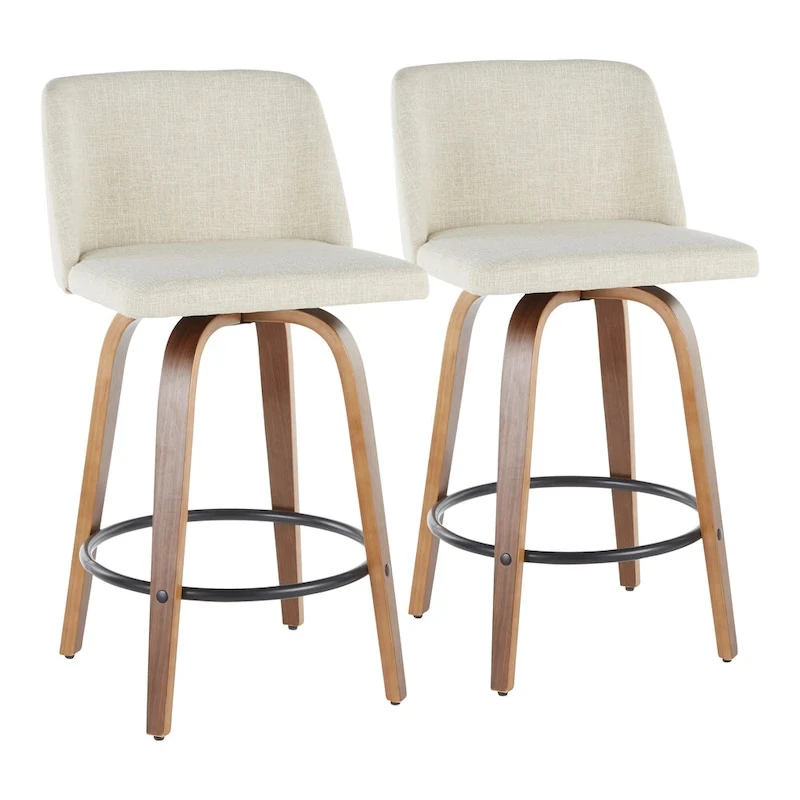 Carson Carrington Vallberga 26  Counter Stool with Black Round Footrest (Set of 2)