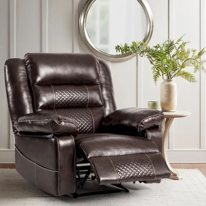 Breathable Leather Massage Recliner Chair Manual Living Room Reclining Sofa