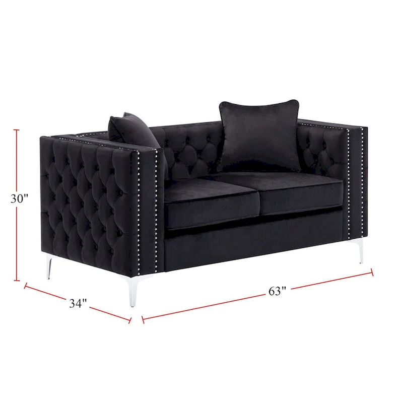 Velvet Fabric Sofa Loveseat Living Room Set