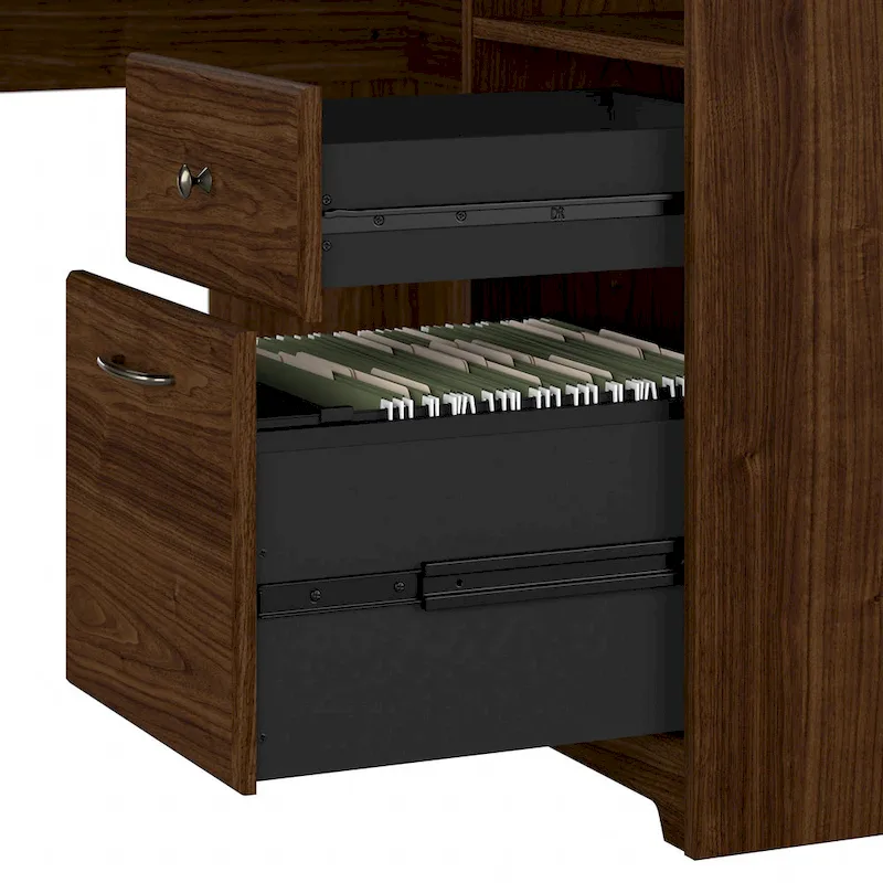 Cabot 60W L-Desk with Hutch, Cabinet and Bookcase by Bush Furniture