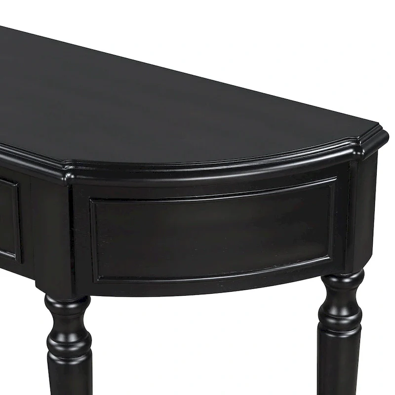 Nestfair Retro Wooden Console Table with Open Shelf Two Drawers