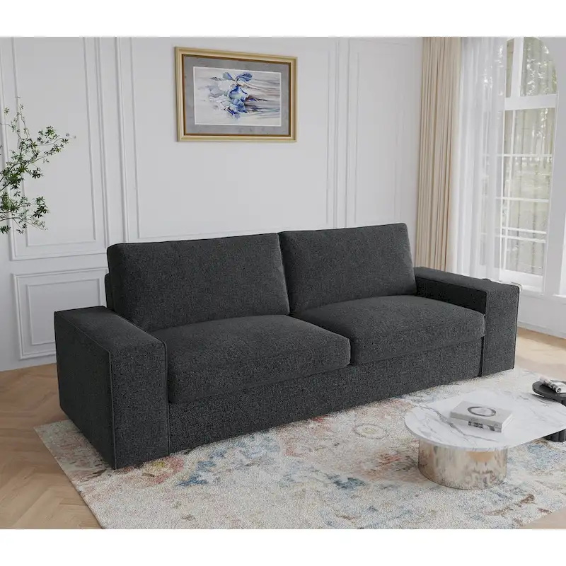 Modern 80 Upholstered Fabric 3-Seater Sofa