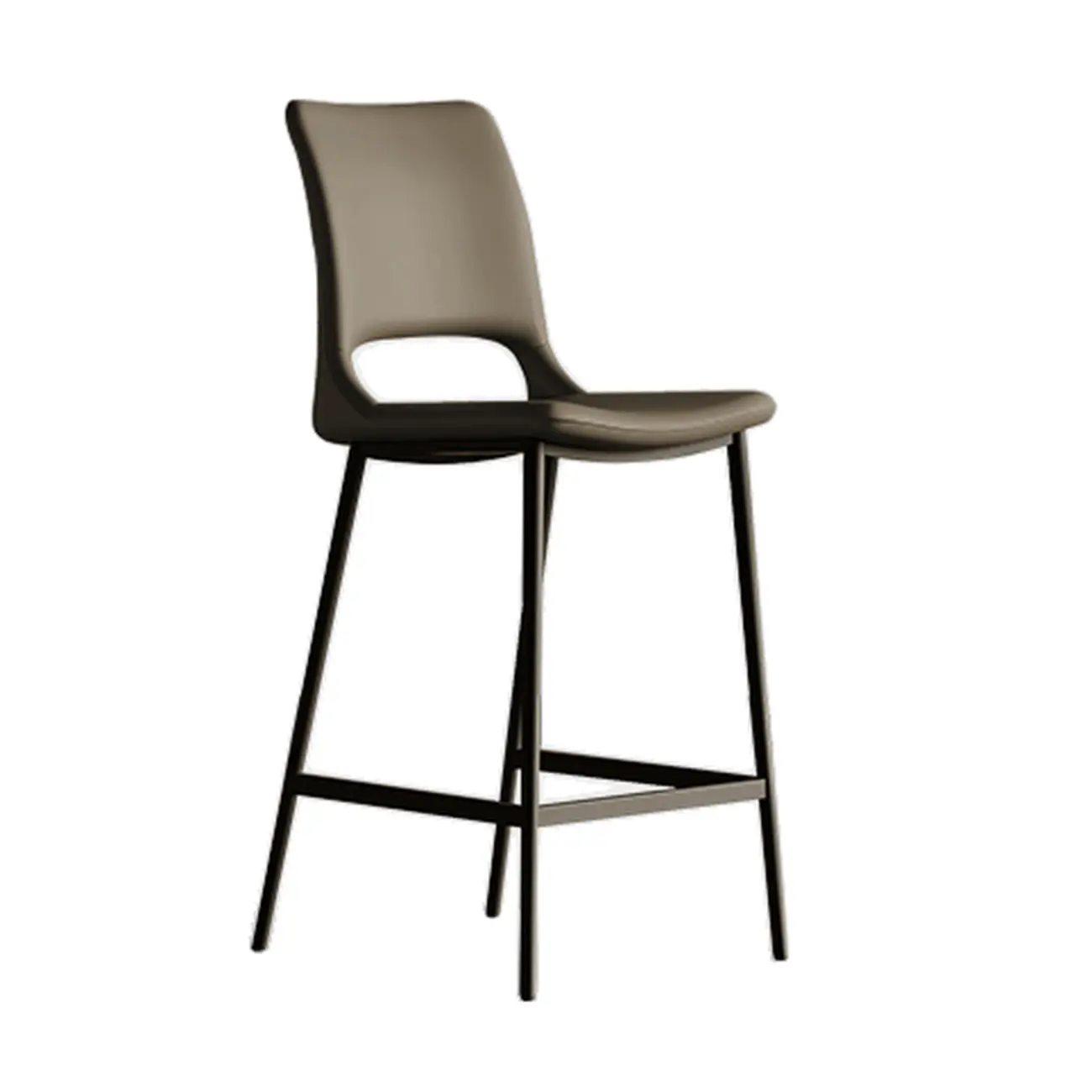 Saddle Faux Leather Counter Bar Stool High Back