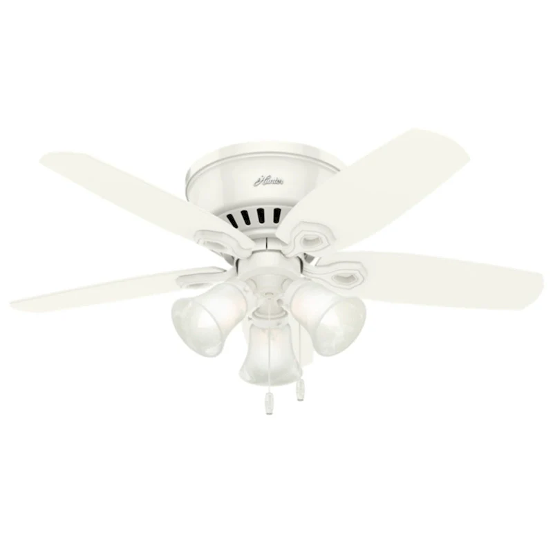 Hunter 42  Builder Low Profile Ceiling Fan with 3-Light LED Light Kit and Pull Chain