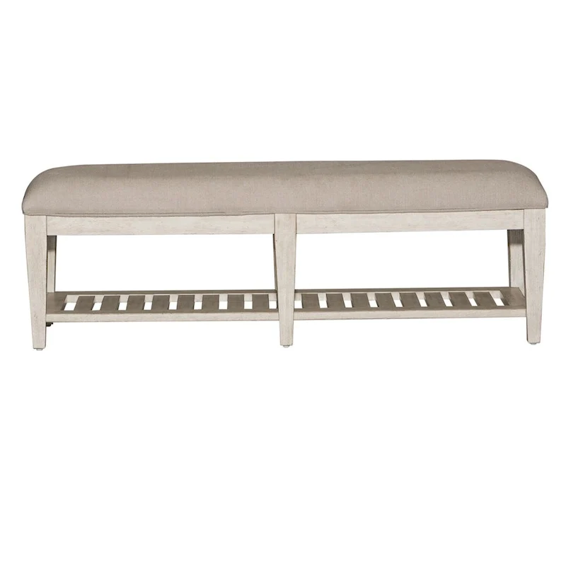 Heartland Antique White Tobacco Bed Bench