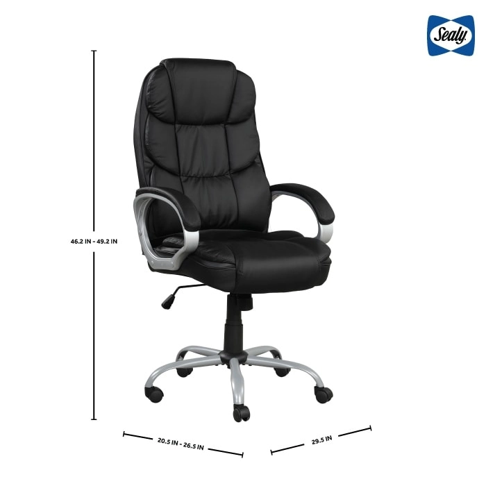 Sealy Kronos Mid-Back Ergonomic Swivel Office Chair with Padded Armrests