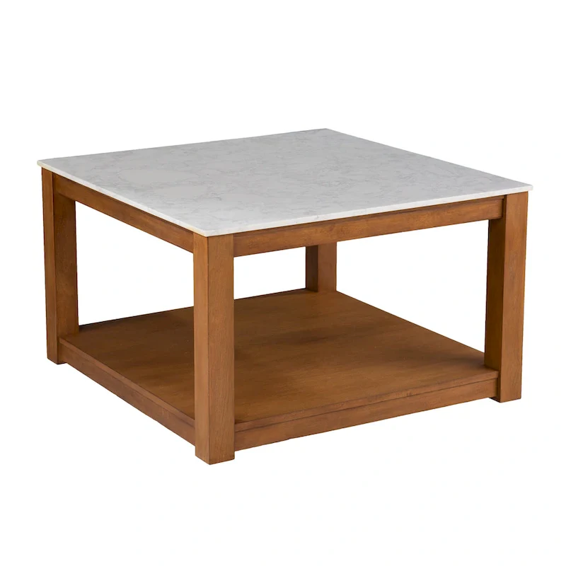 SEI Furniture Carmona Natural Wood Two Tier Coffee Table