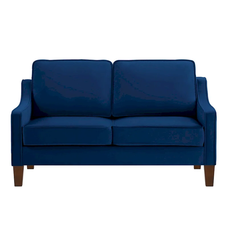 Modern Upholstered Sofa with Removable Cushions and Scooped Arms