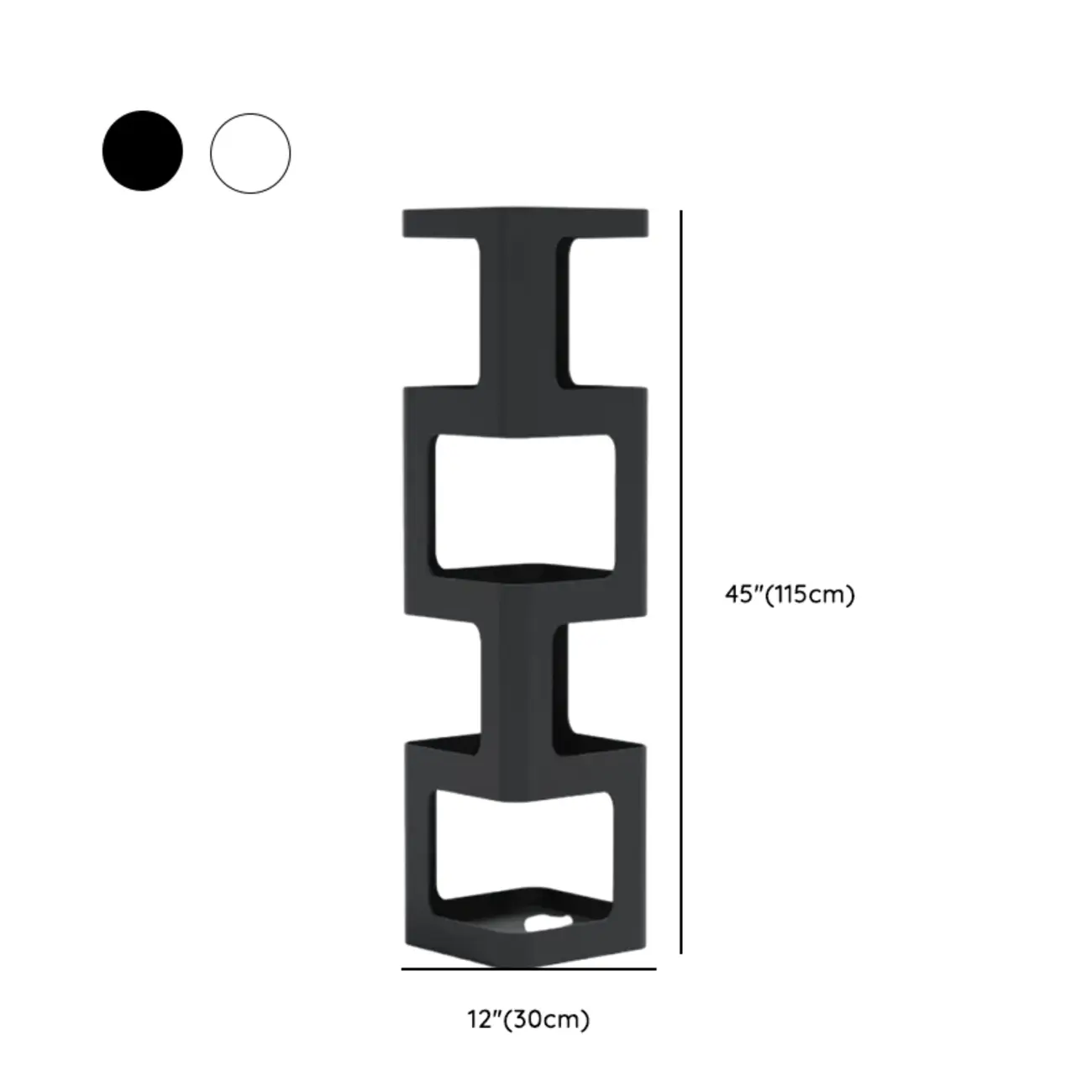 Chic Rotatable 4-Tier Vertical Metal Open Back Bookcase