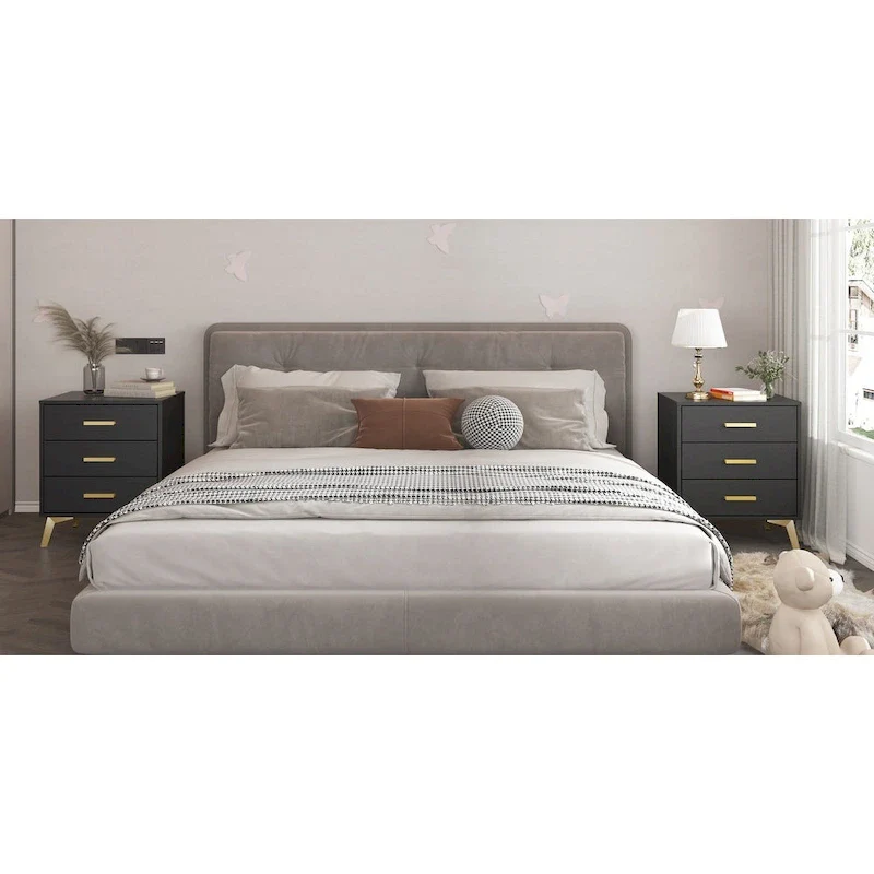 23.6  Tall 3 - Drawer Nightstand End Table Beside Table Spray Paint