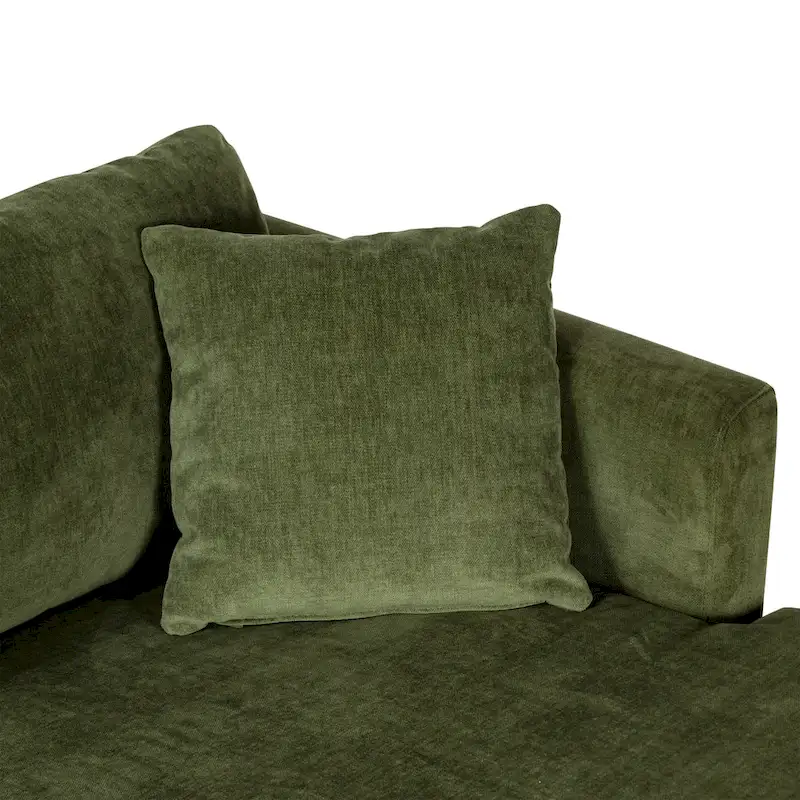 Poly & Bark Lucerne Sectional with Extra-Wide Chaise in Distressed Green Velvet