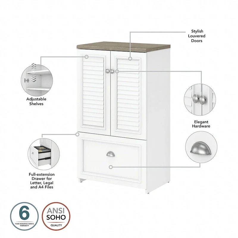 41.7-inch Cabinet with Drawer - 23.74L x 16.06W x 41.69H - 23.74L x 16.06W x 41.69H