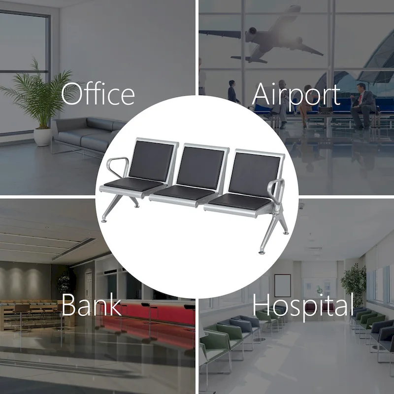 PU Leather Office Waiting Room Chairs - Reception Guest Bench