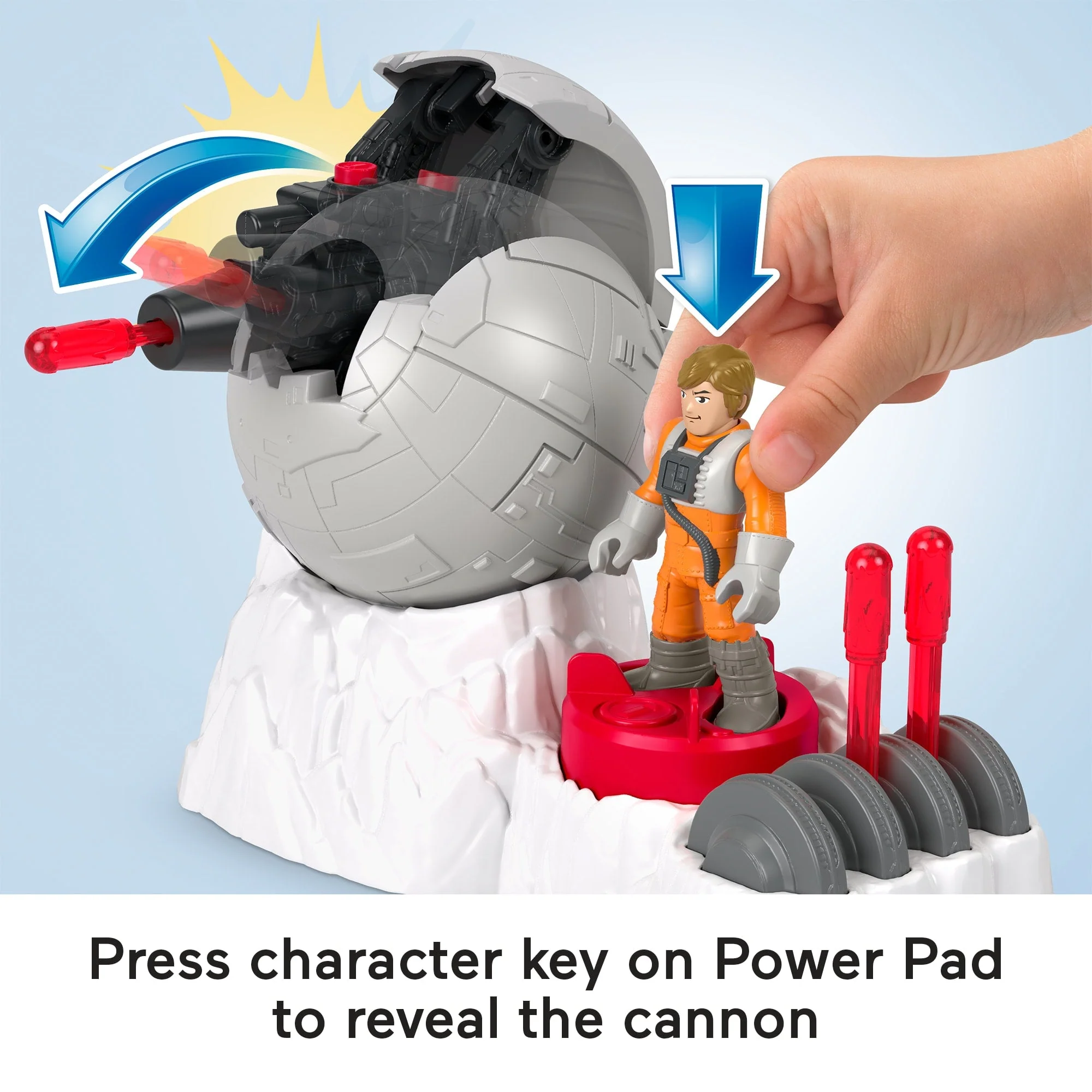 Imaginext Star Wars Rebel Base Cannon Toy With Luke Skywalker Diecast Character Key, 5 Pieces