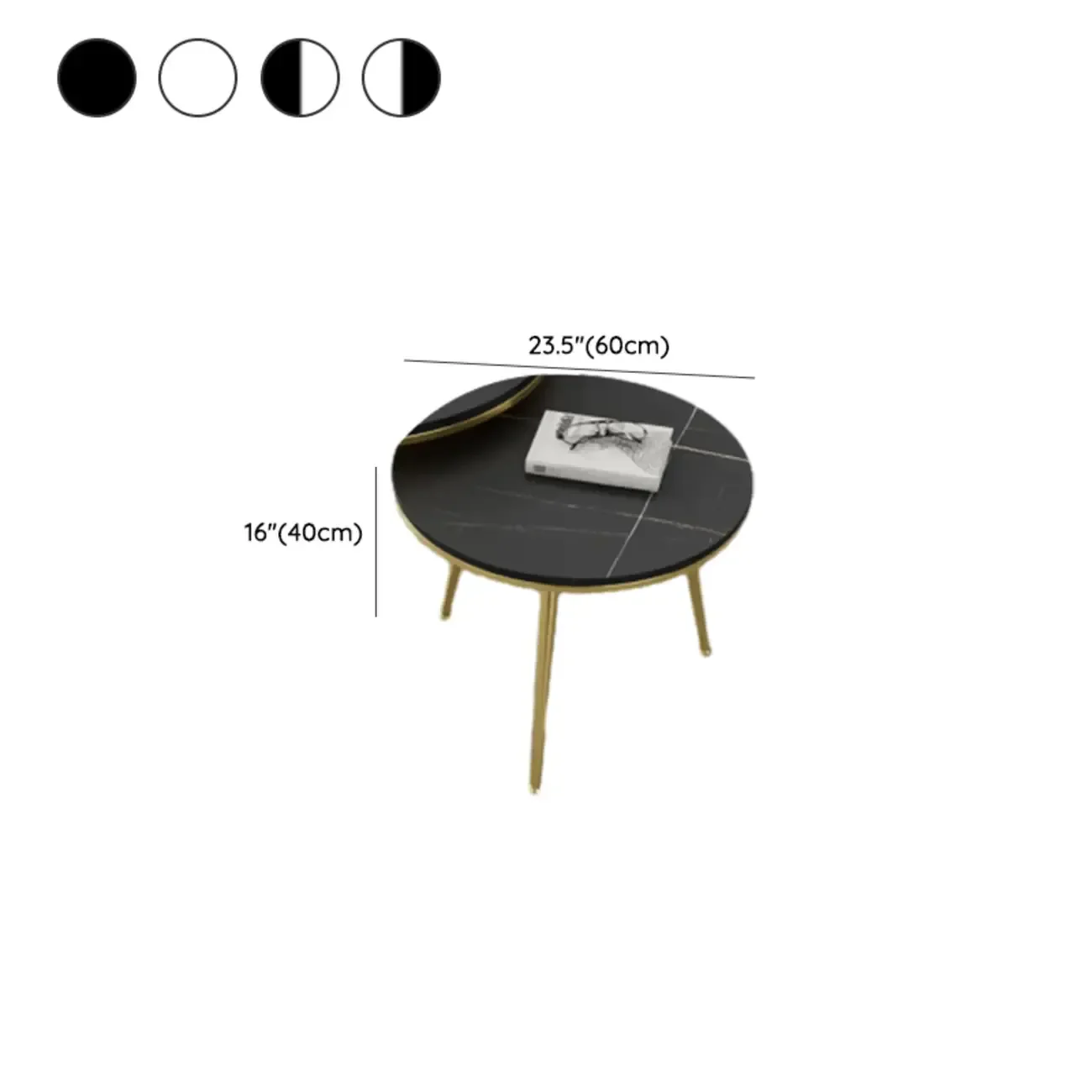 Modern Marble-Top 3 Legs Round Nesting Tables