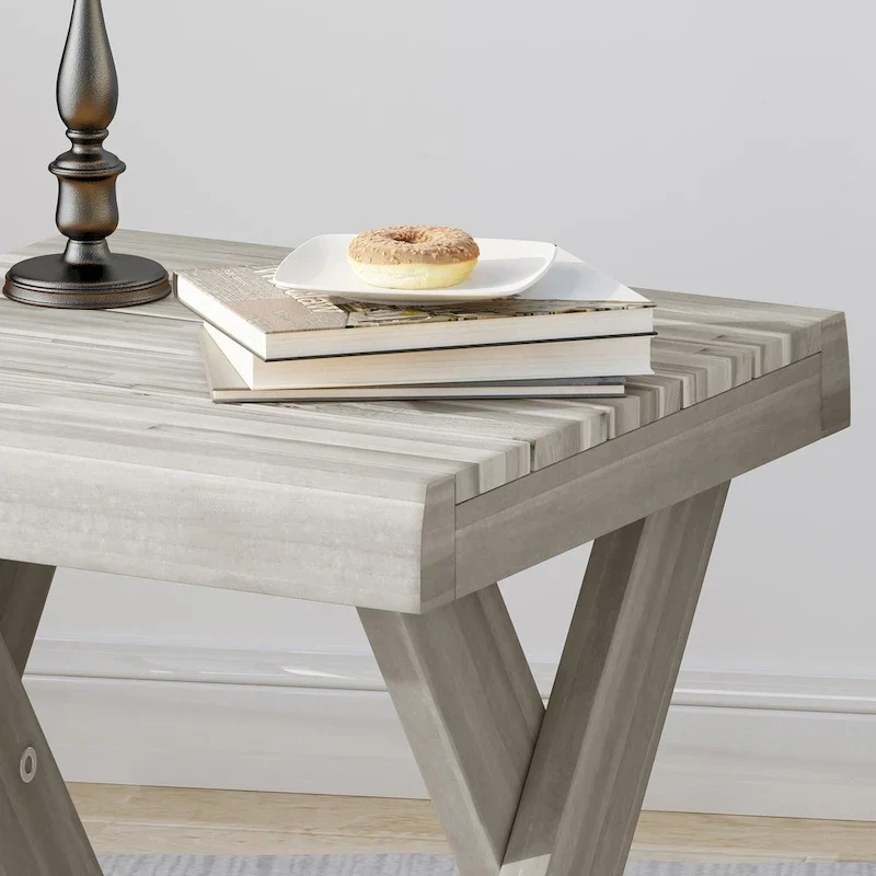 Esmeralda Farmhouse Acacia Wood Side Table