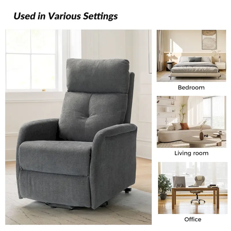 Elisa Power Remote Lift Assist Recliner Set Of 2 with Metal Base