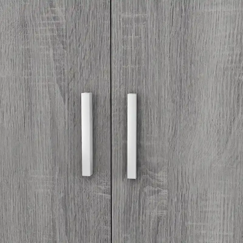 Mid-Century Modern Distressed Grey 1-Drawer Wardrobe Armoire