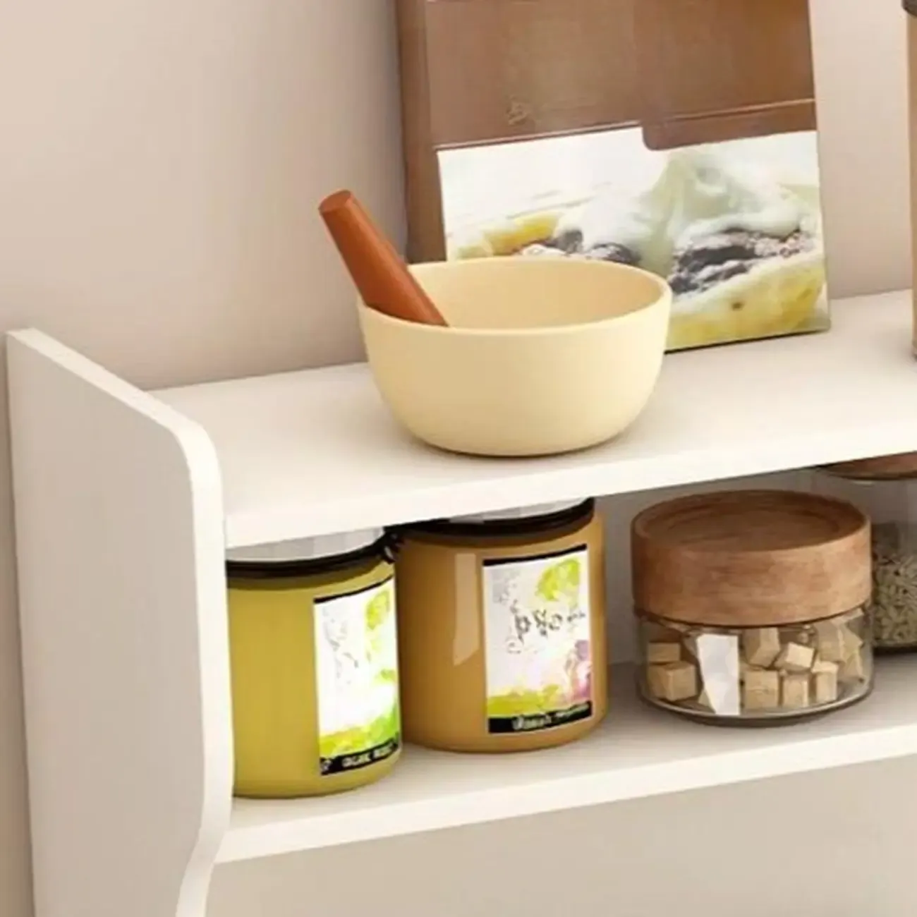 Modish Cream Wood Narrow Sideboard