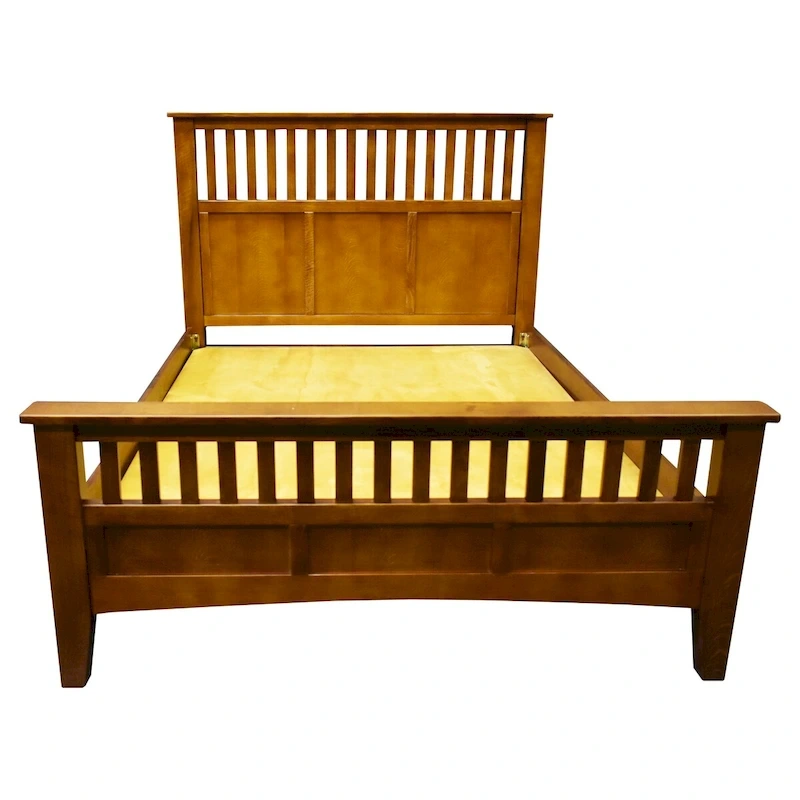 Mission Style Quarter Sawn Oak Bed With Slats - Michael