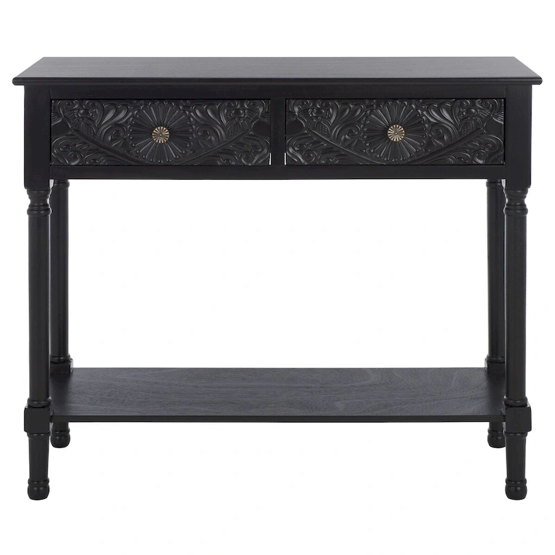 SAFAVIEH Leonia 2-Drawer Console Table - 35.5 W x 13 L x 29.5 H - 36Wx13Dx30H