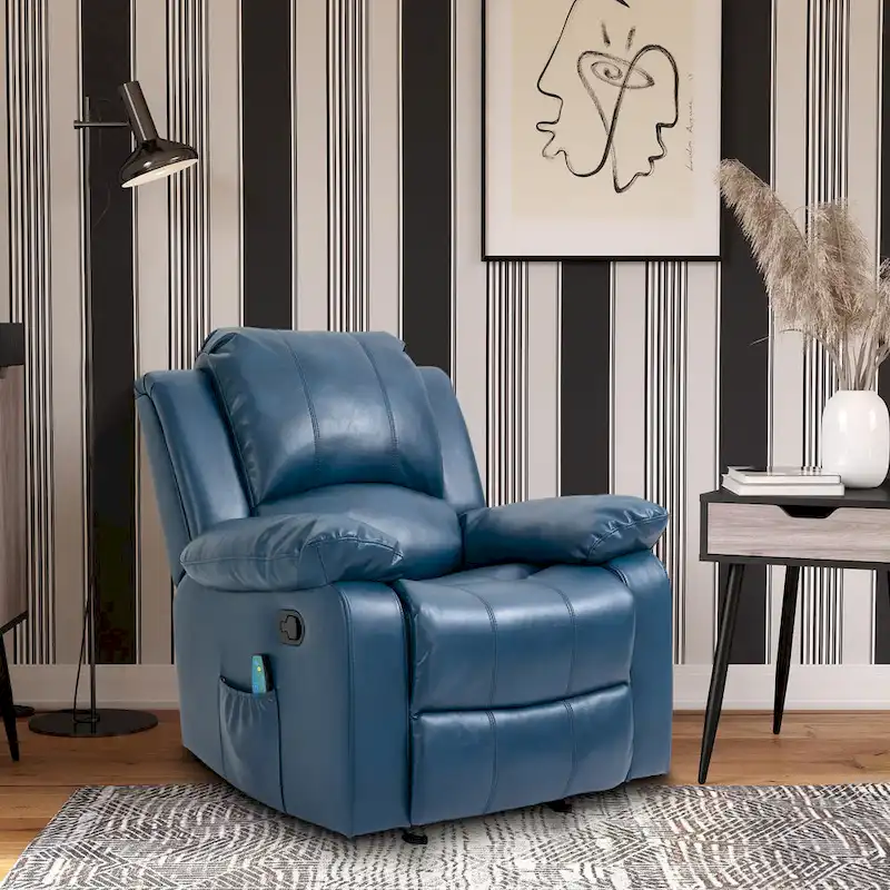 Clihome Faux Leather Recliner Chair with Massage