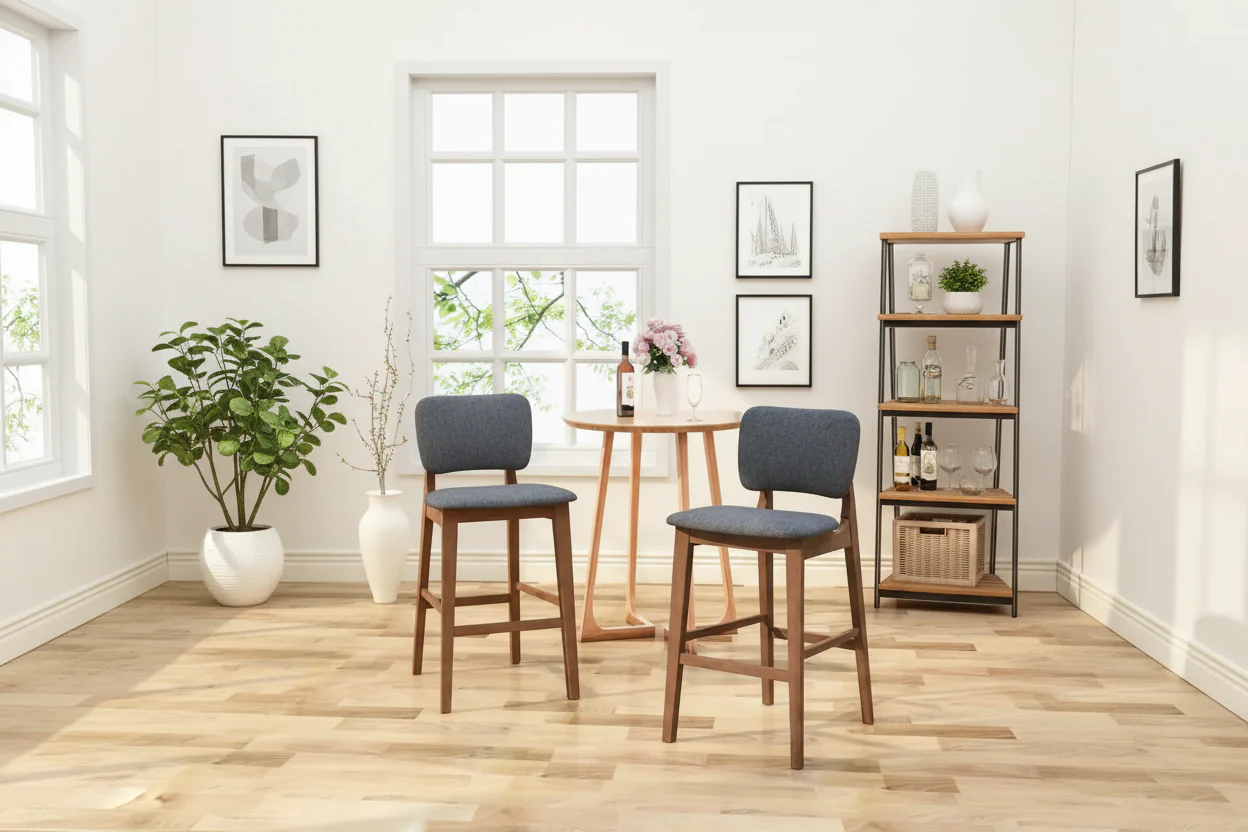 42-in. Upholstered-seat Wood Bar Chairs (Set of 2)