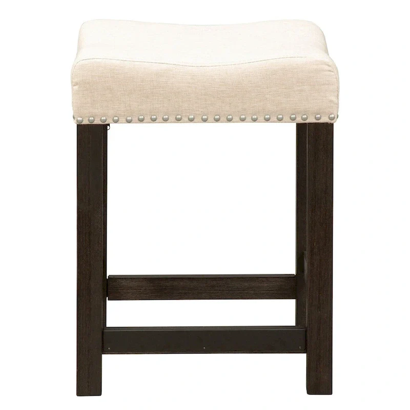 Heatherbrook Charcoal and Ash Upholstered Console Stool