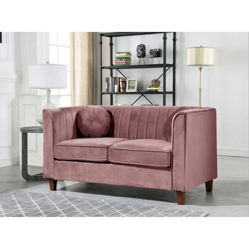 Arvilla Velvet Kitts Classic Chesterfield Living Room Set