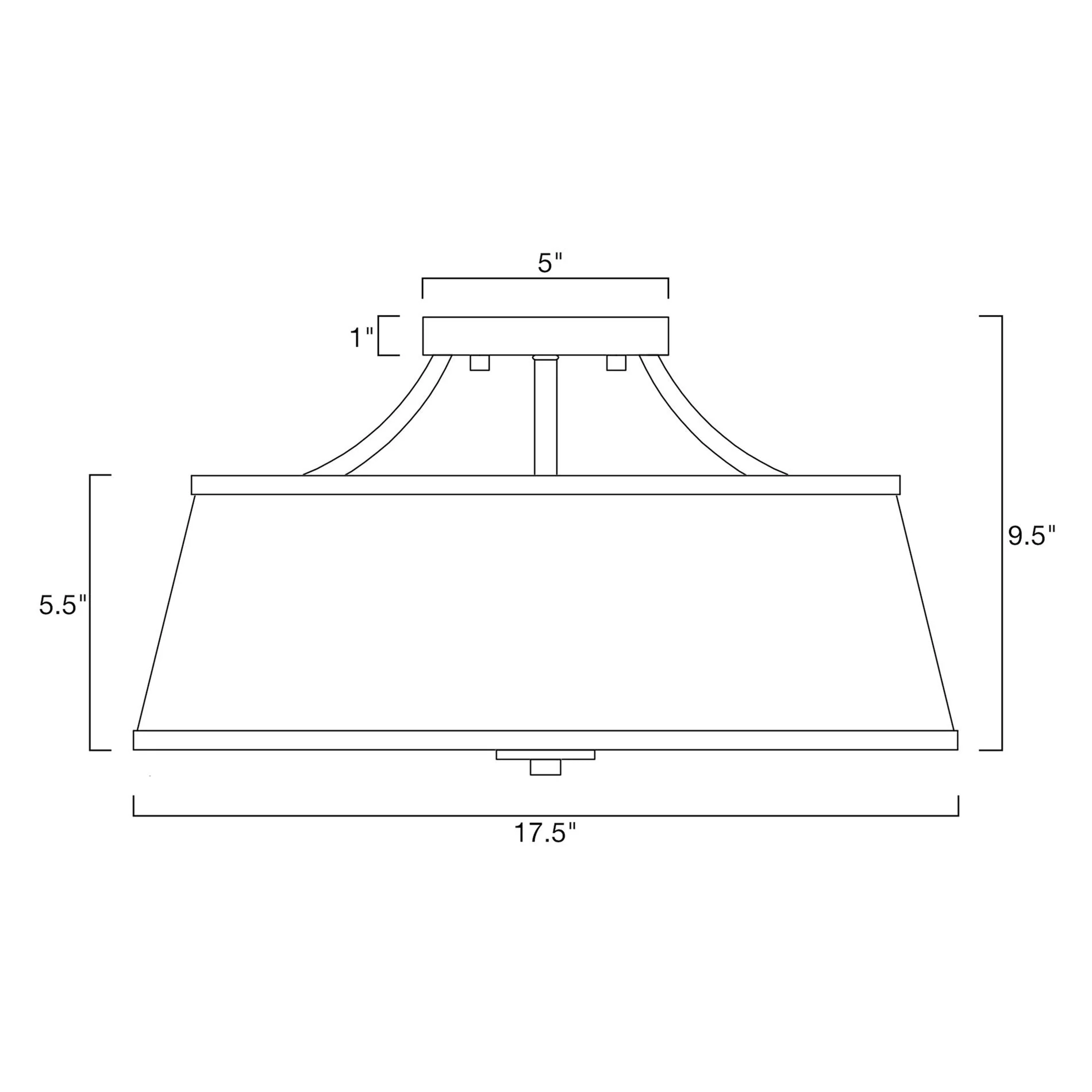 Zoey 18 Modern 3-Light Semi-Flush Mount Ceiling Light