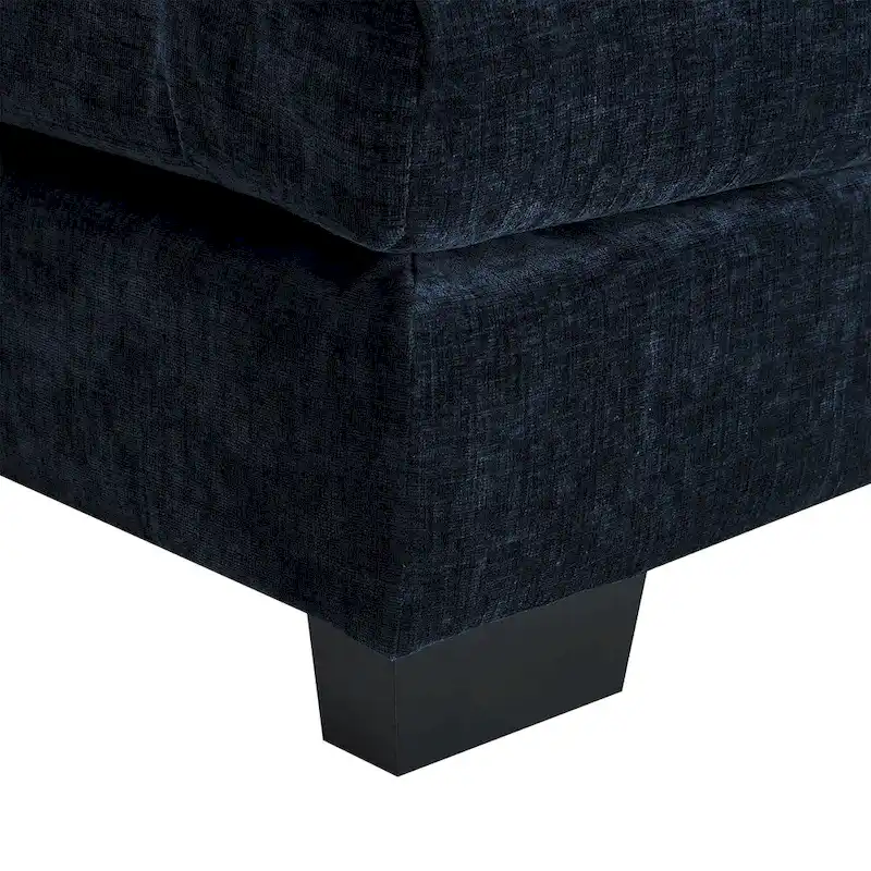 Blue Chenille 6-Seat Modular U-Shaped Sleeper Sectional Sofa with Chaise