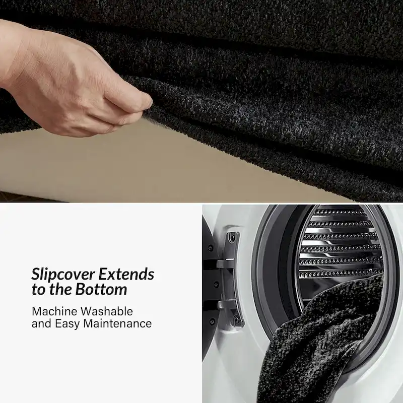 Volkhard 80.5 Modern Slipcovered Sofa With Removable Back Cushion By HULALA HOME