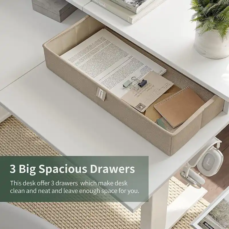 FEZIBO/Home Office Furniture/Brown&Black/Wood/Standing Desk/Desks