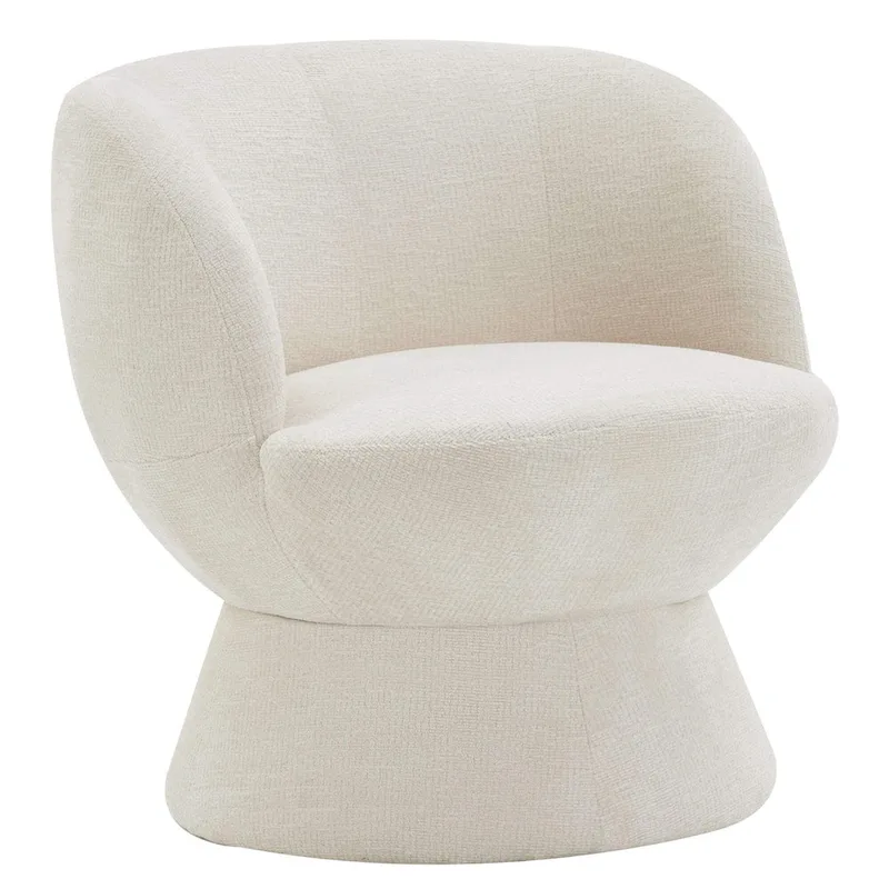 Set of1 Boucle Upholstered Modern Style Swivel Accent Chair