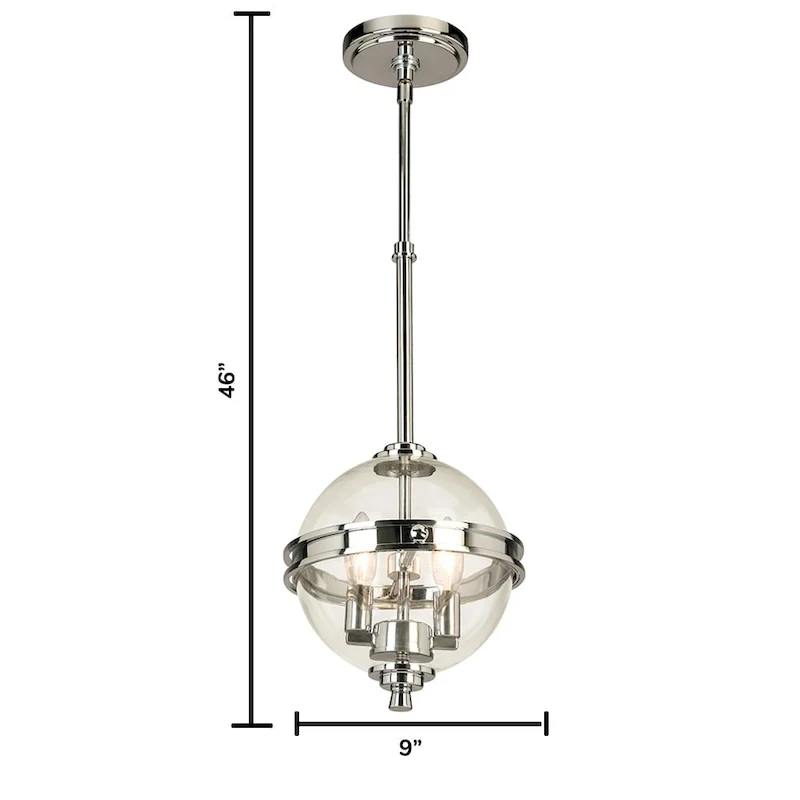 Eglo Cecilia Chrome Pendant with Clear Glass