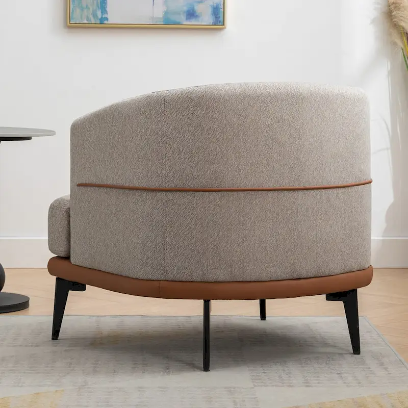 Modern Two-tone Barrel Fabric Chair