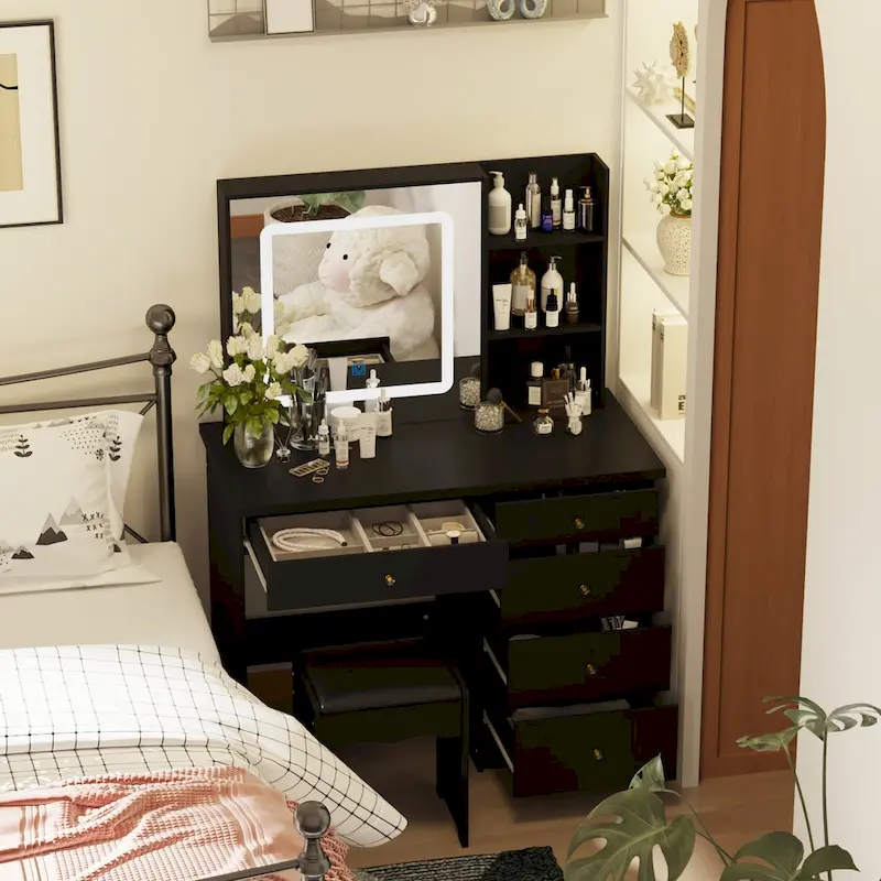 Makeup Vanity Set with 3 model Light & Stool