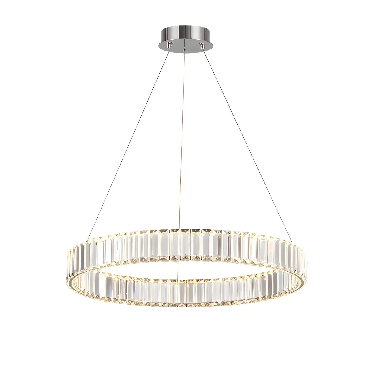 Dining Area Modern Crystal LED Ring Pendant