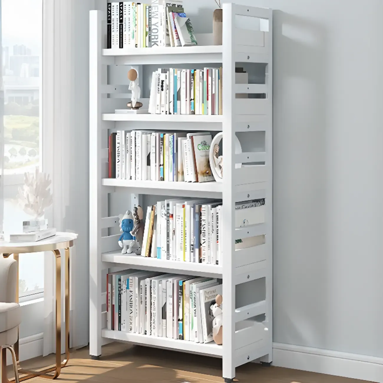 Modish Multi-Layer Open Back Wooden Tall Bookshelves