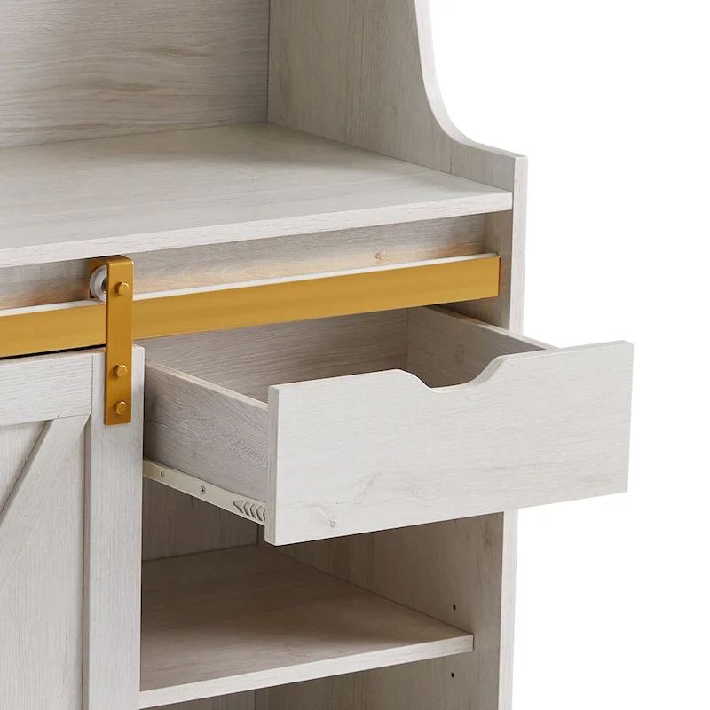 Farmhouse White Oak 6-Shelf Baker's Rack