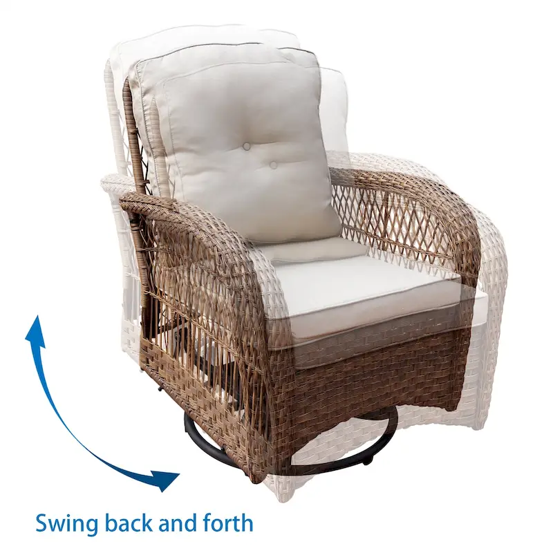 3-piece Wicker Swivel Chair Conversation Set by Havenside Home
