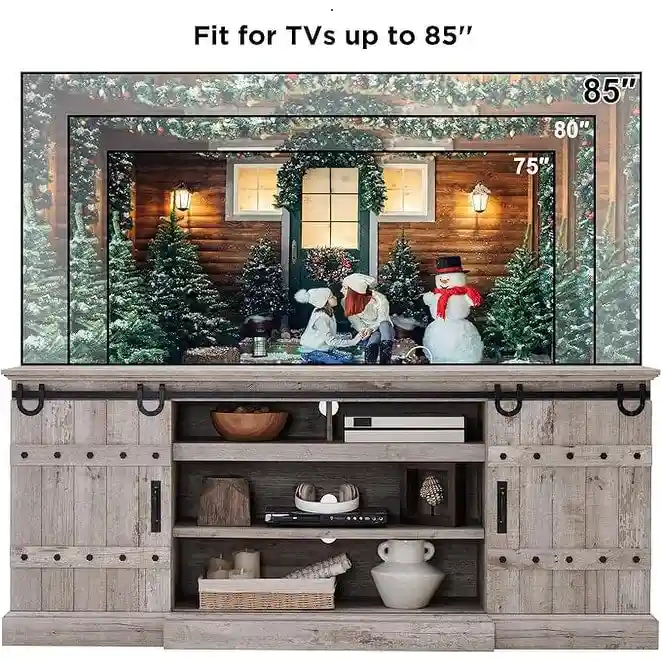 75 Farmhouse TV Stand, Media Console Table, Entertainment Center