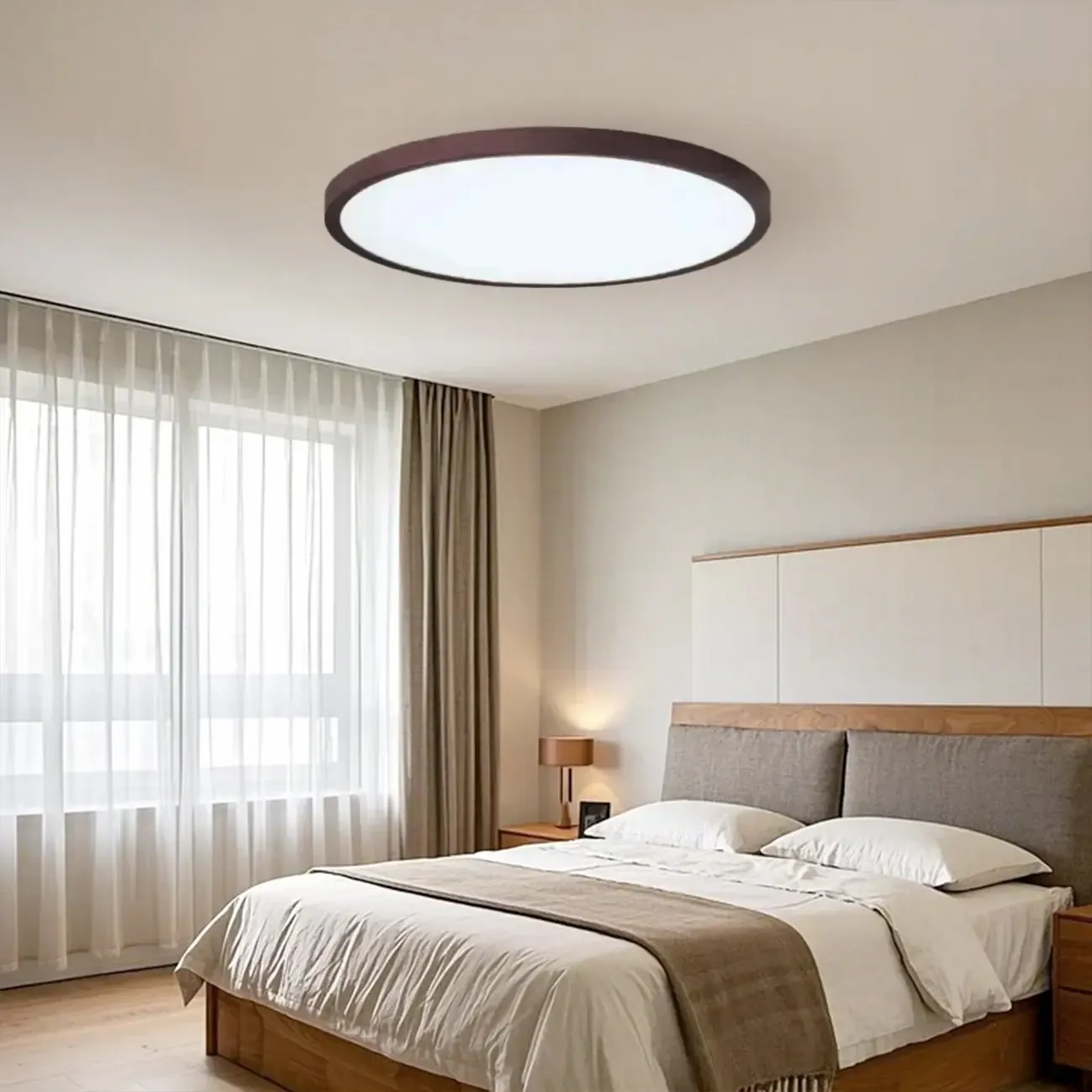 Modern Circular Flush Mount LED Ceiling Light for Bedroom