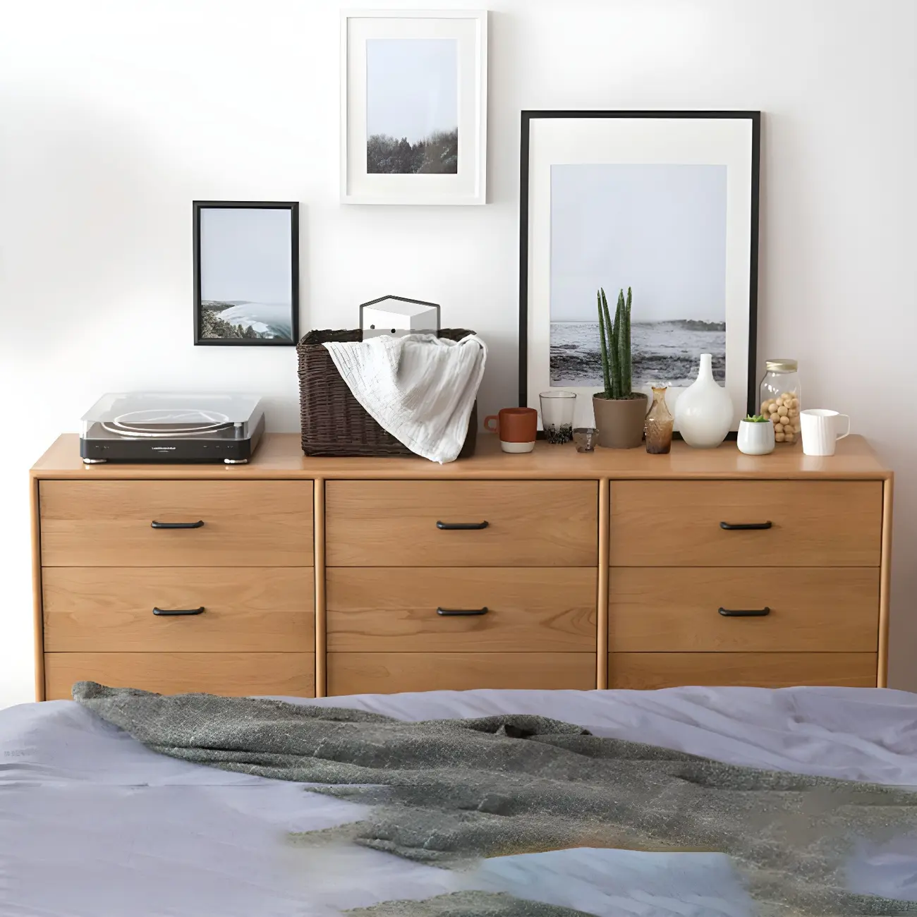Classic Pine Wood Natural Double Dresser