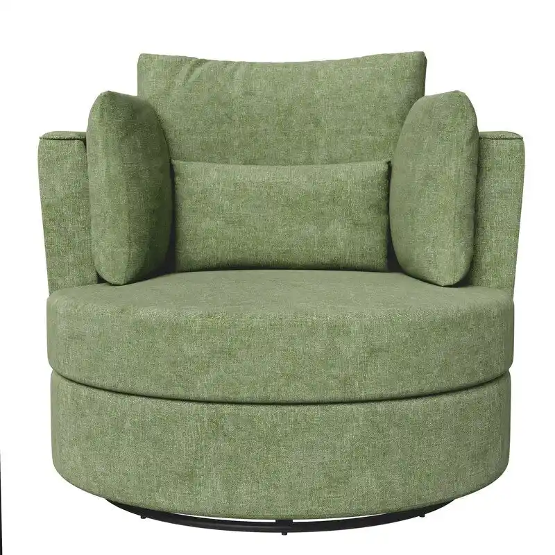Chenille Swivel 34.7 Wide Soft Modern Upholstered Accent Chair