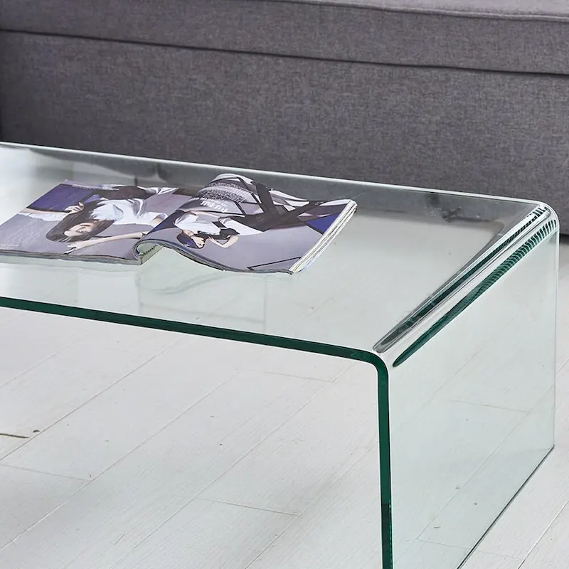 Glass Console Table, Transparent Tempered Glass Console Table