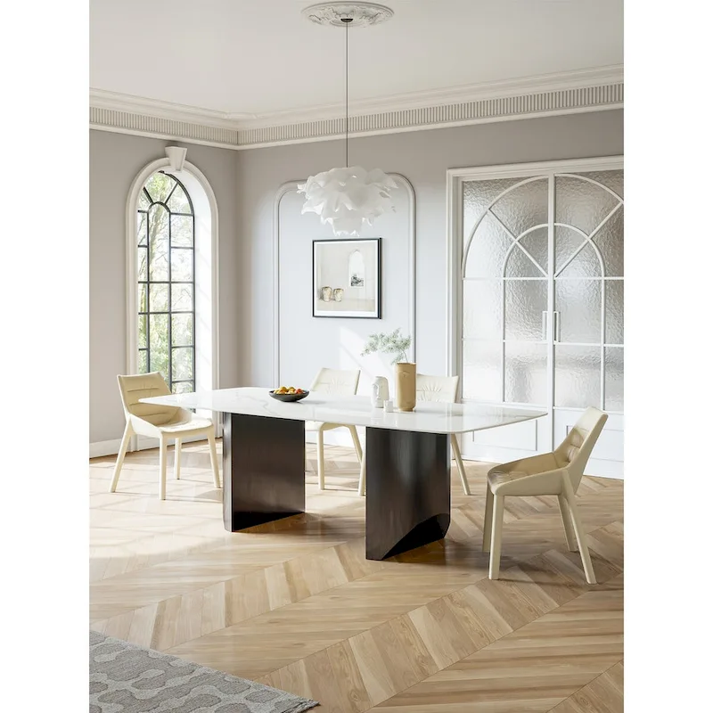 White Sintered Stone Dining Table - 6 Seater 63