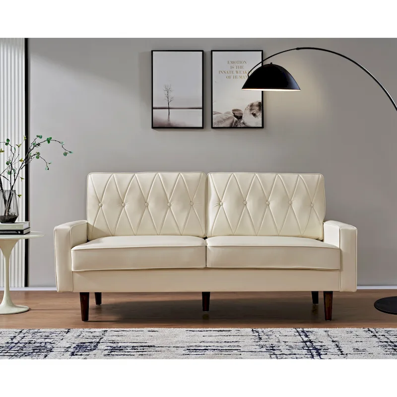 Acire 69.3 Faux Leather Cushion Back Sofa
